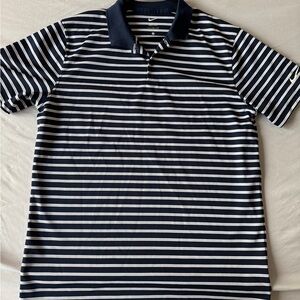Nike Men's Navy Striped Polo Shirt